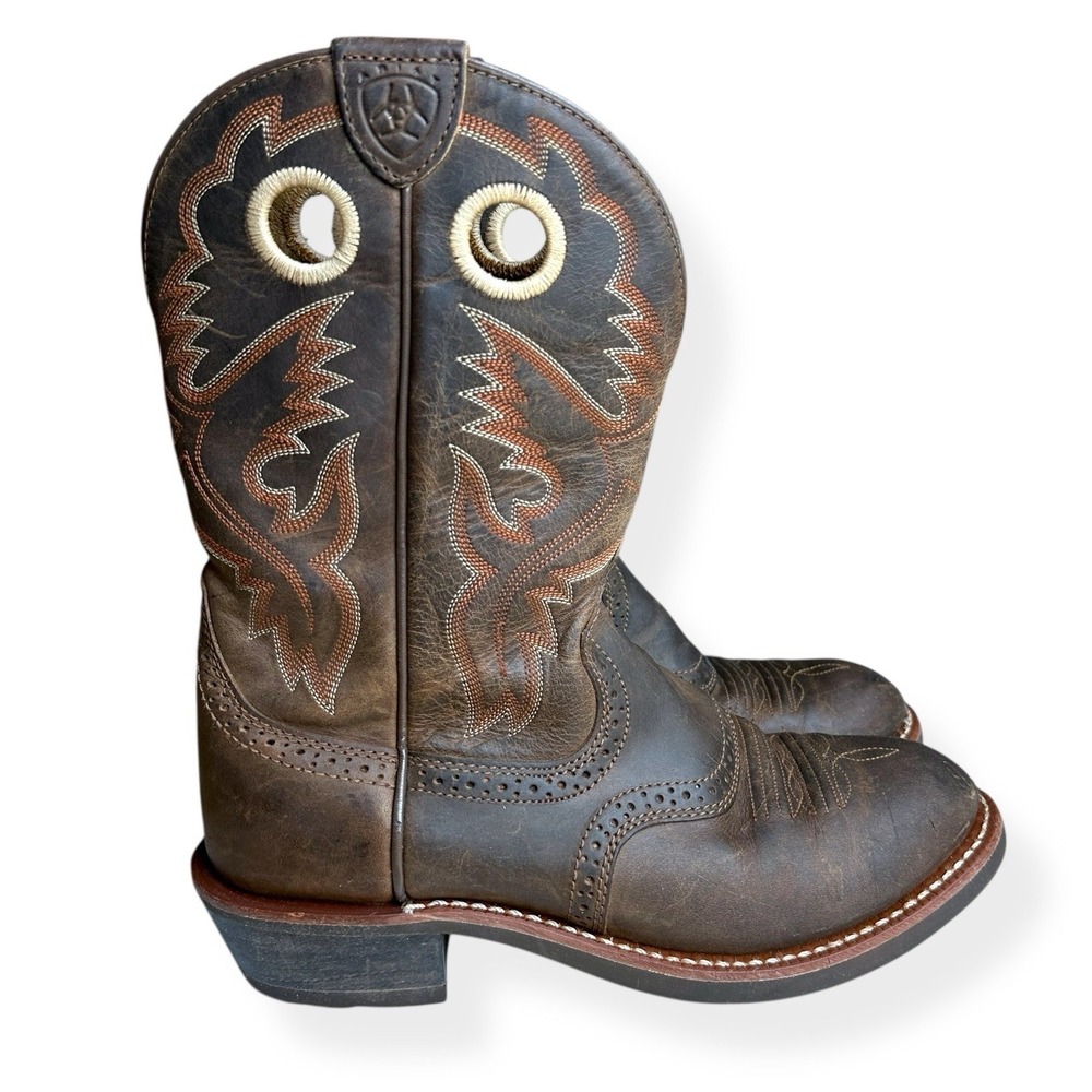 Ariat Roughstock Heritage Western Work Boots Women's Size 6.5 B Brown Cowgirl